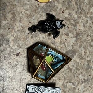 Hot Topic Black and White Bat Enamel Pin